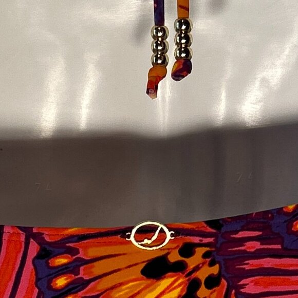 Jantzen SZ L Tropical Print Tummy Control Swimsuit Butterflies 80s Beach Swim 90 - Picture 6 of 8